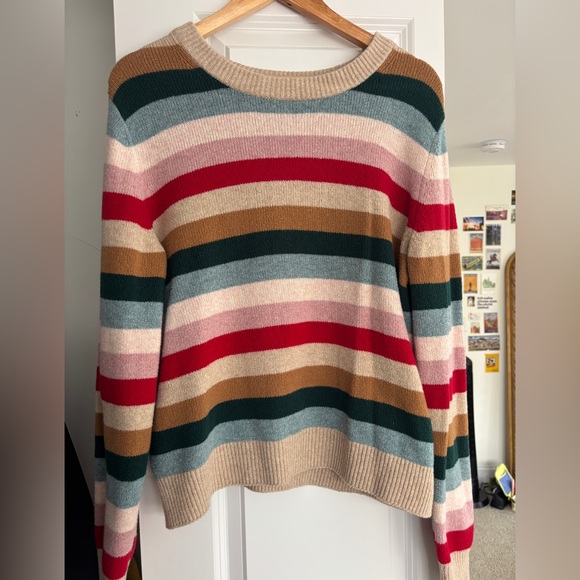 GAP Sweaters - GAP Women's Striped Sweater in Red, Green, and Tan